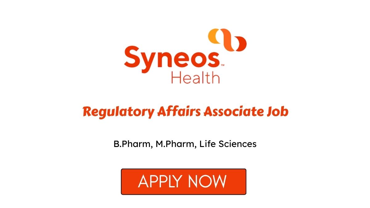 Latest Pharma Jobs 2026 at Syneos Health Regulatory Affairs Associate