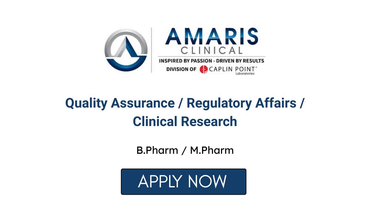 QA & Regulatory Affairs Job at Amaris Clinical
