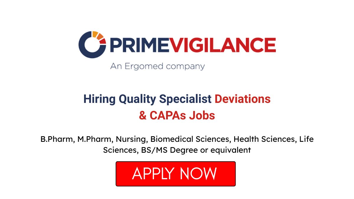 PrimeVigilance Hiring Quality Specialist Deviations & CAPAs Jobs in Pune