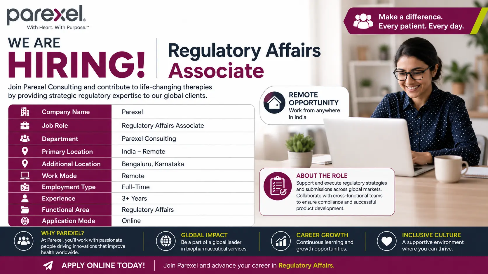 Work from home Job Regulatory Affairs Associate at Parexel