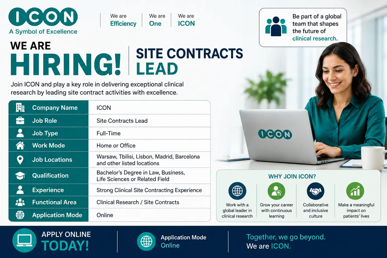 ICON Remote Job Hiring Site Contracts Lead | Clinical Research