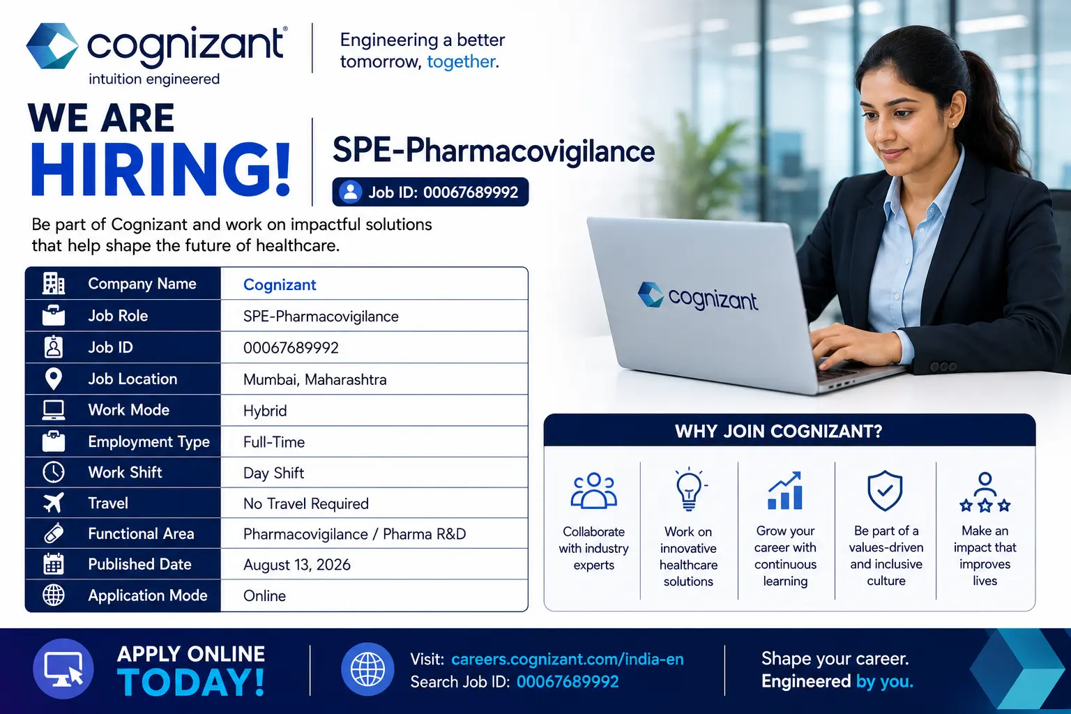 Cognizant Hiring SPE-Pharmacovigilance Jobs in Mumbai