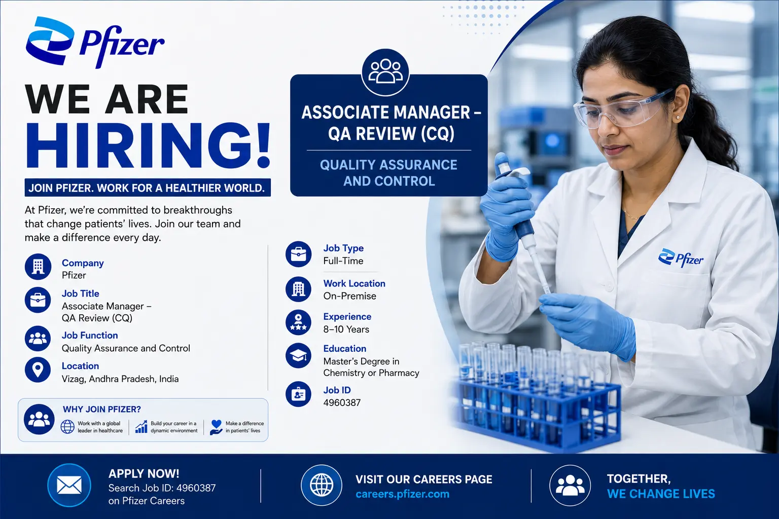 Pfizer Hiring Associate Manager – QA Review