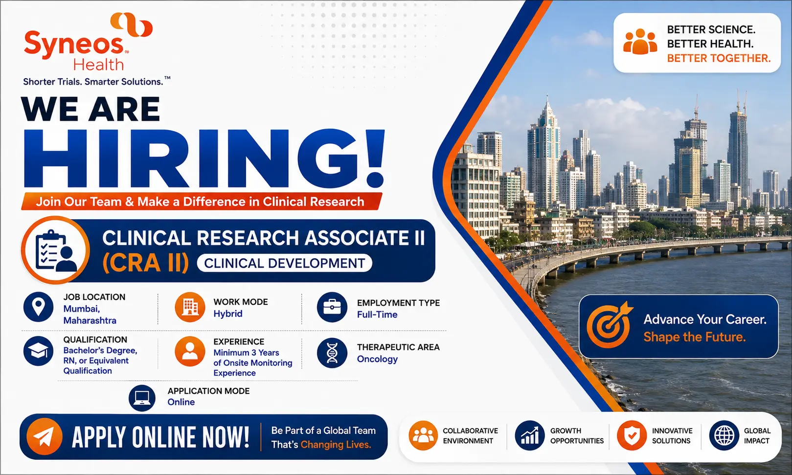 Syneos Health Hiring Clinical Research Associate II Jobs in Mumbai