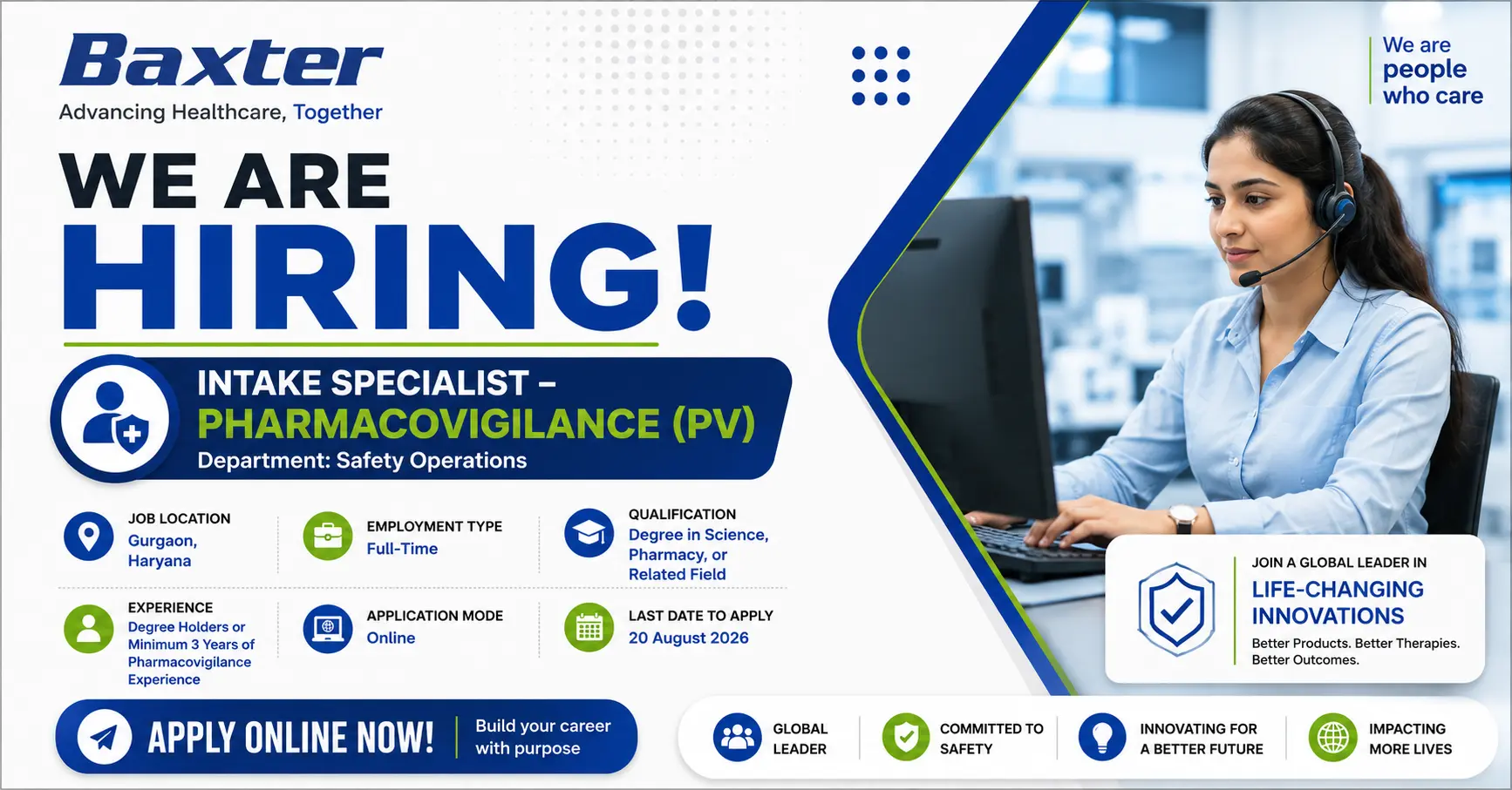 Baxter Hiring Intake Specialist – Pharmacovigilance Jobs