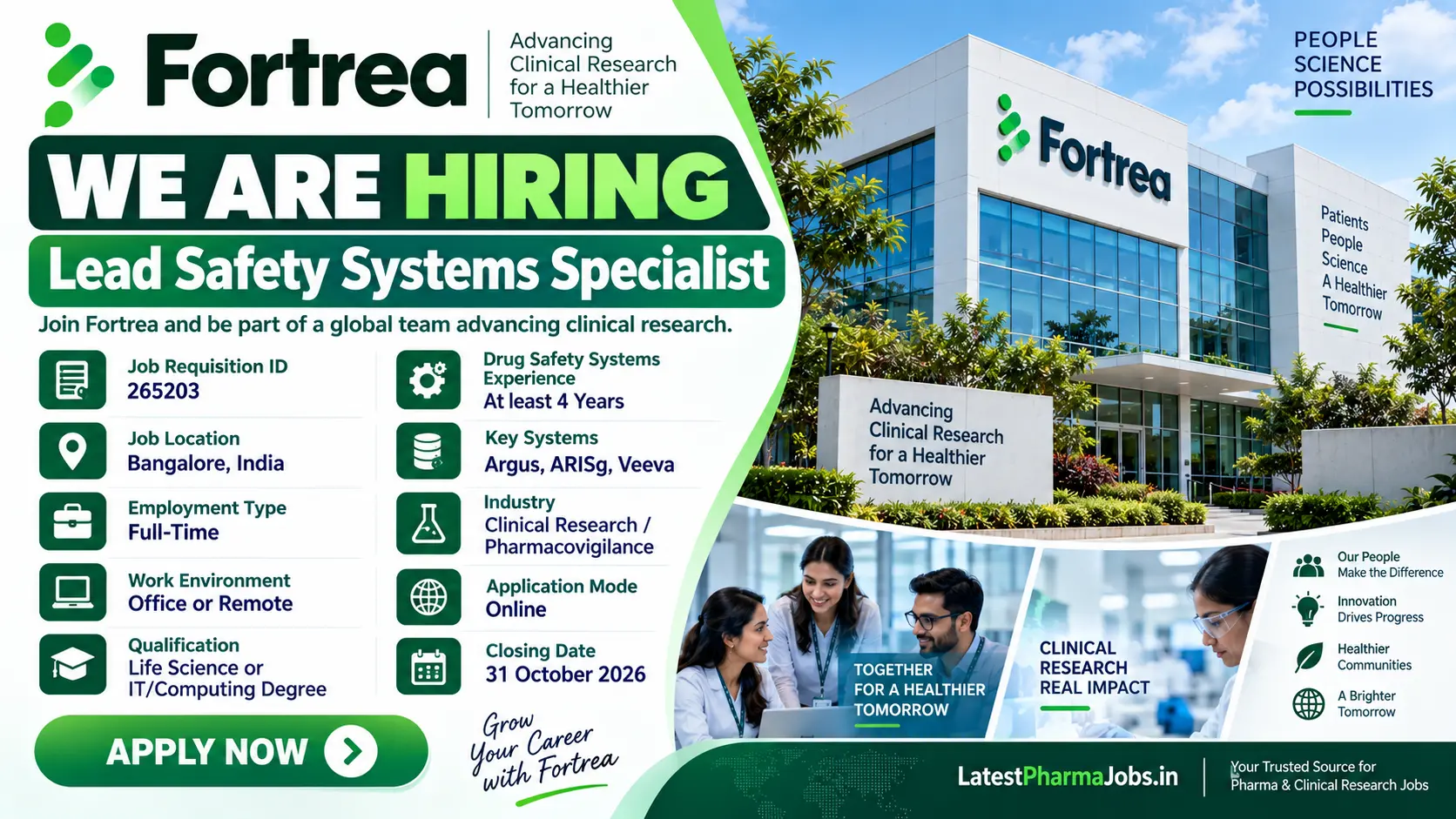 Fortrea Hiring Lead Safety Systems Specialist Job in Bangalore