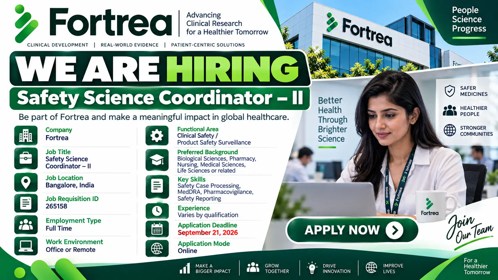 Fortrea Hiring Safety Science Coordinator II Job in Bangalore