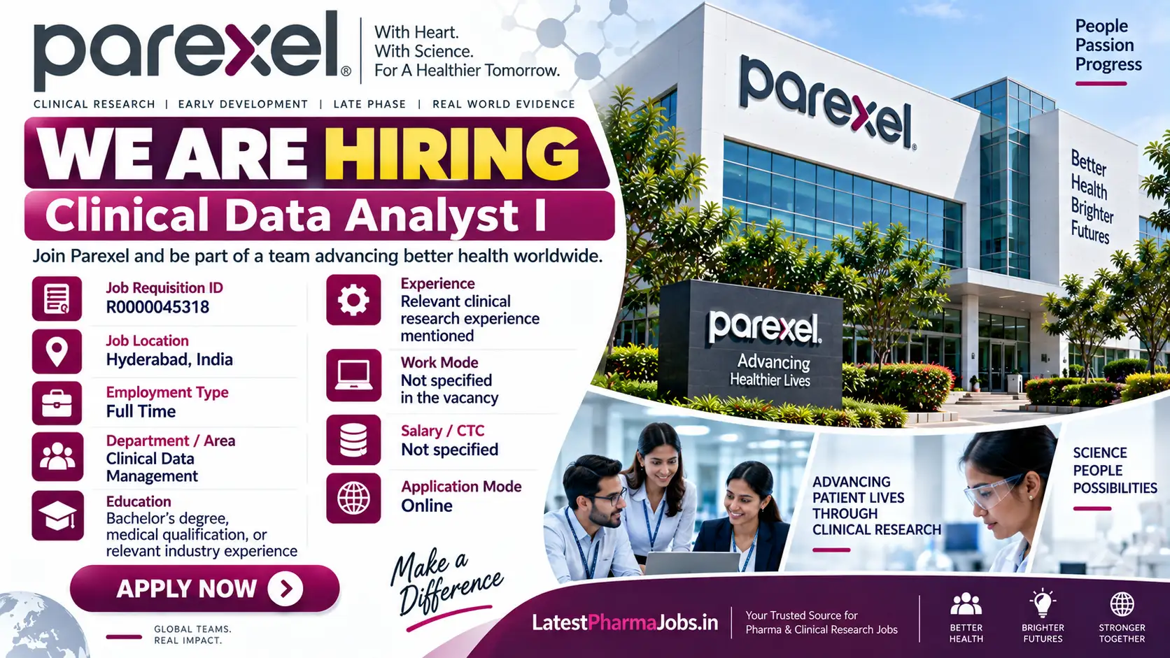 Parexel Hiring Clinical Data Analyst I Job in Hyderabad