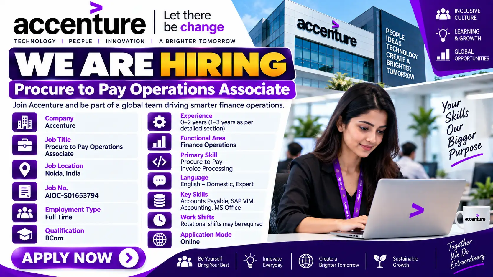 Freshers Hiring Procure to Pay Operations Associate Job in Noida
