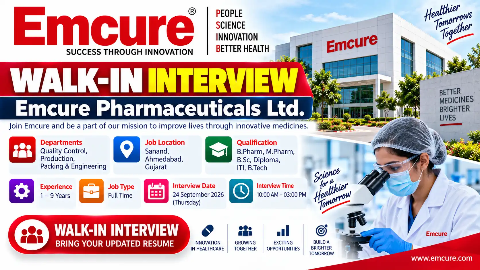 Emcure Pharmaceuticals Walk-In Interview 2026