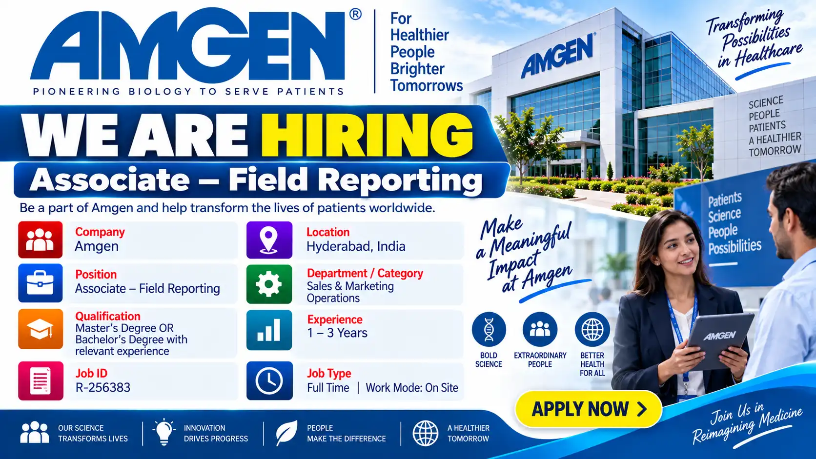 Amgen Hiring Associate Field Reporting Job in Hyderabad