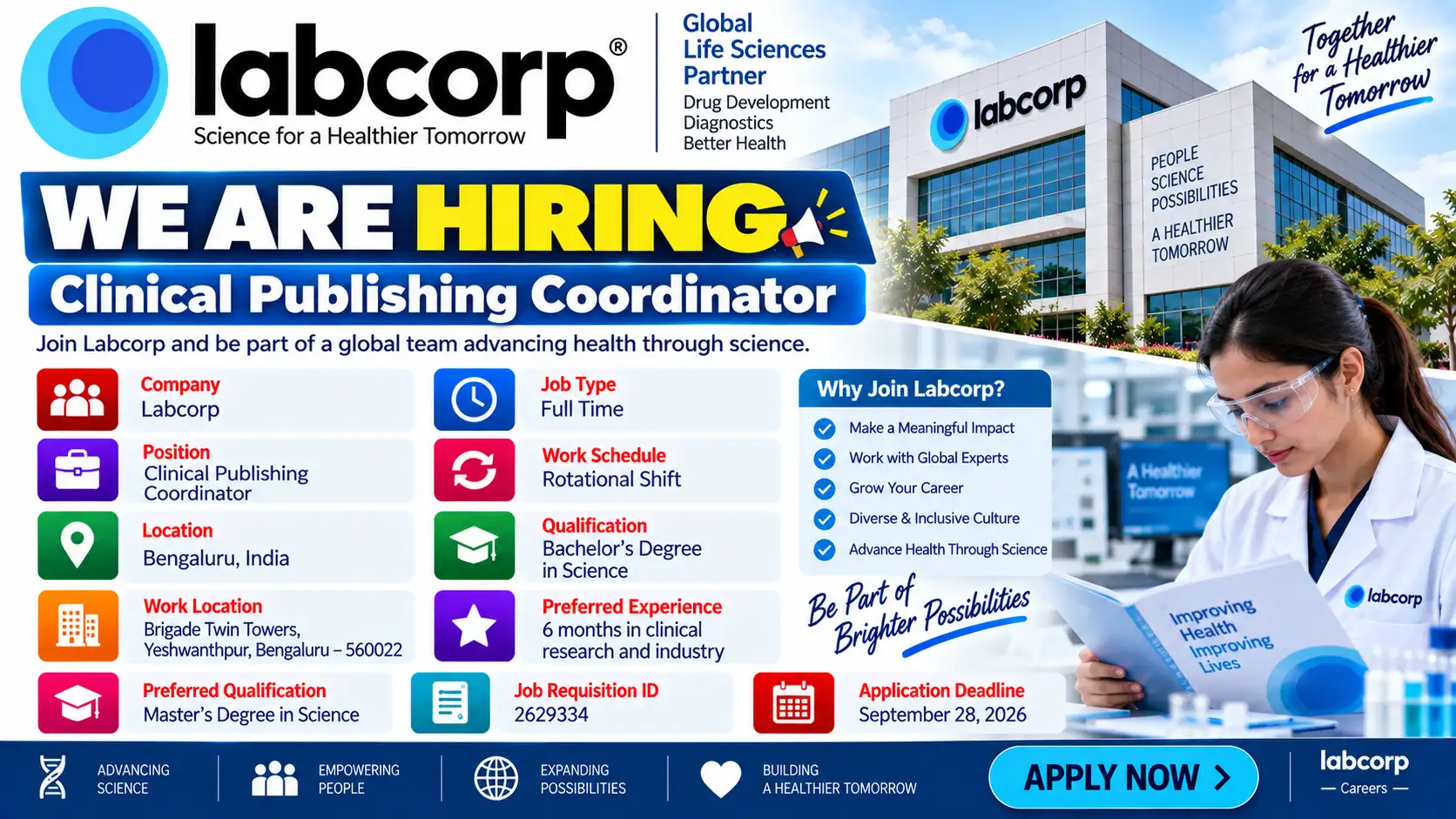 Labcorp Hiring Clinical Publishing Coordinator Job in Bengaluru