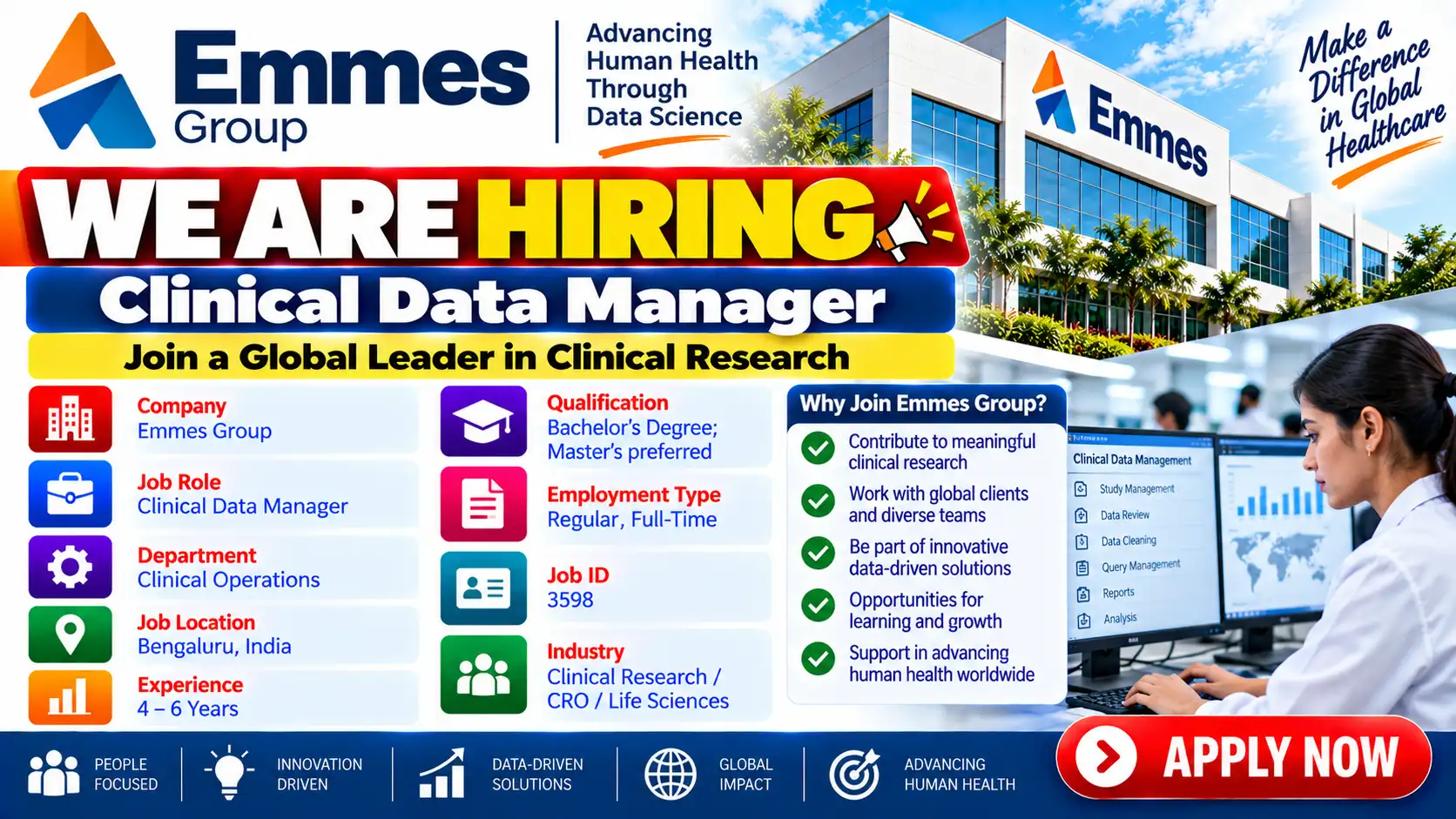 Emmes Group Hiring Clinical Data Manager Jobs in Bengaluru