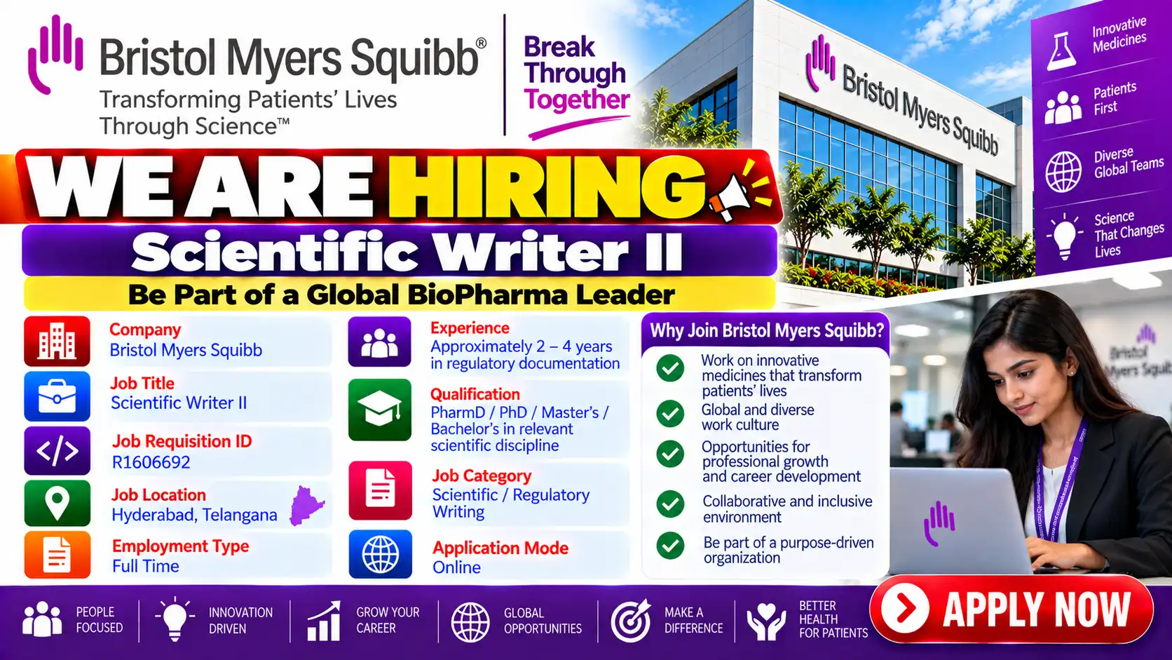 BMS Hiring Scientific Writer II Jobs in Hyderabad