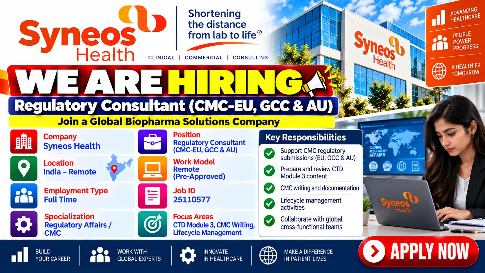 Remote Jobs Hiring Regulatory Consultant CMC Role