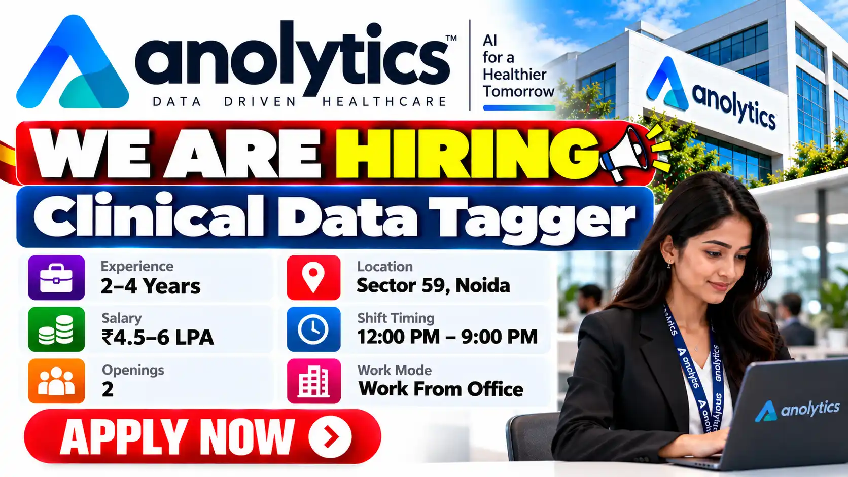 Anolytics Hiring Clinical Data Tagger in Noida