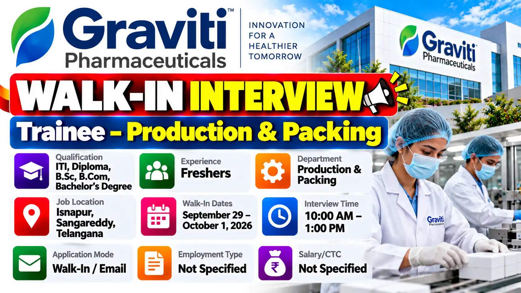 Freshers Trainee Jobs in Production & Packing