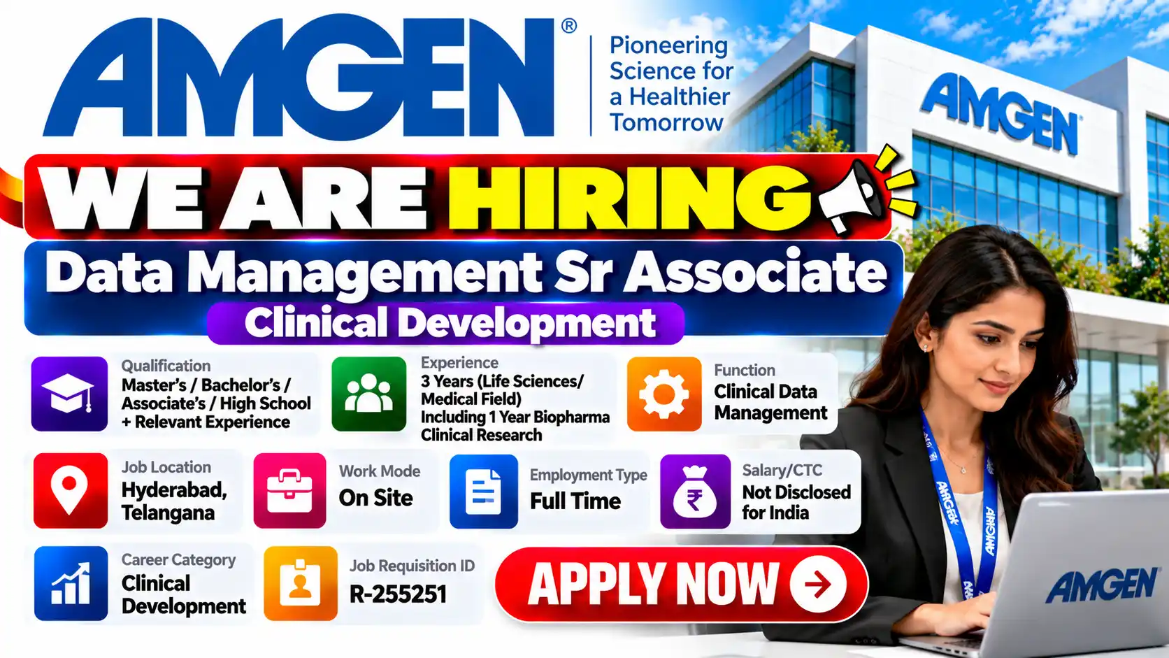Amgen Hiring Clinical Data Management Job in Hyderabad