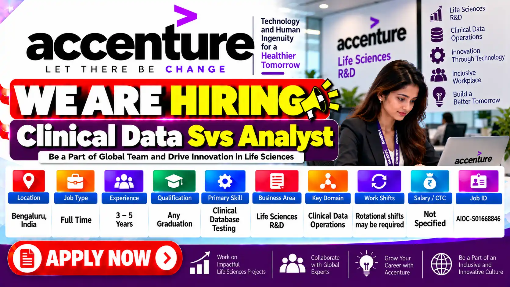 Accenture Hiring Clinical Data Svs Analyst Job