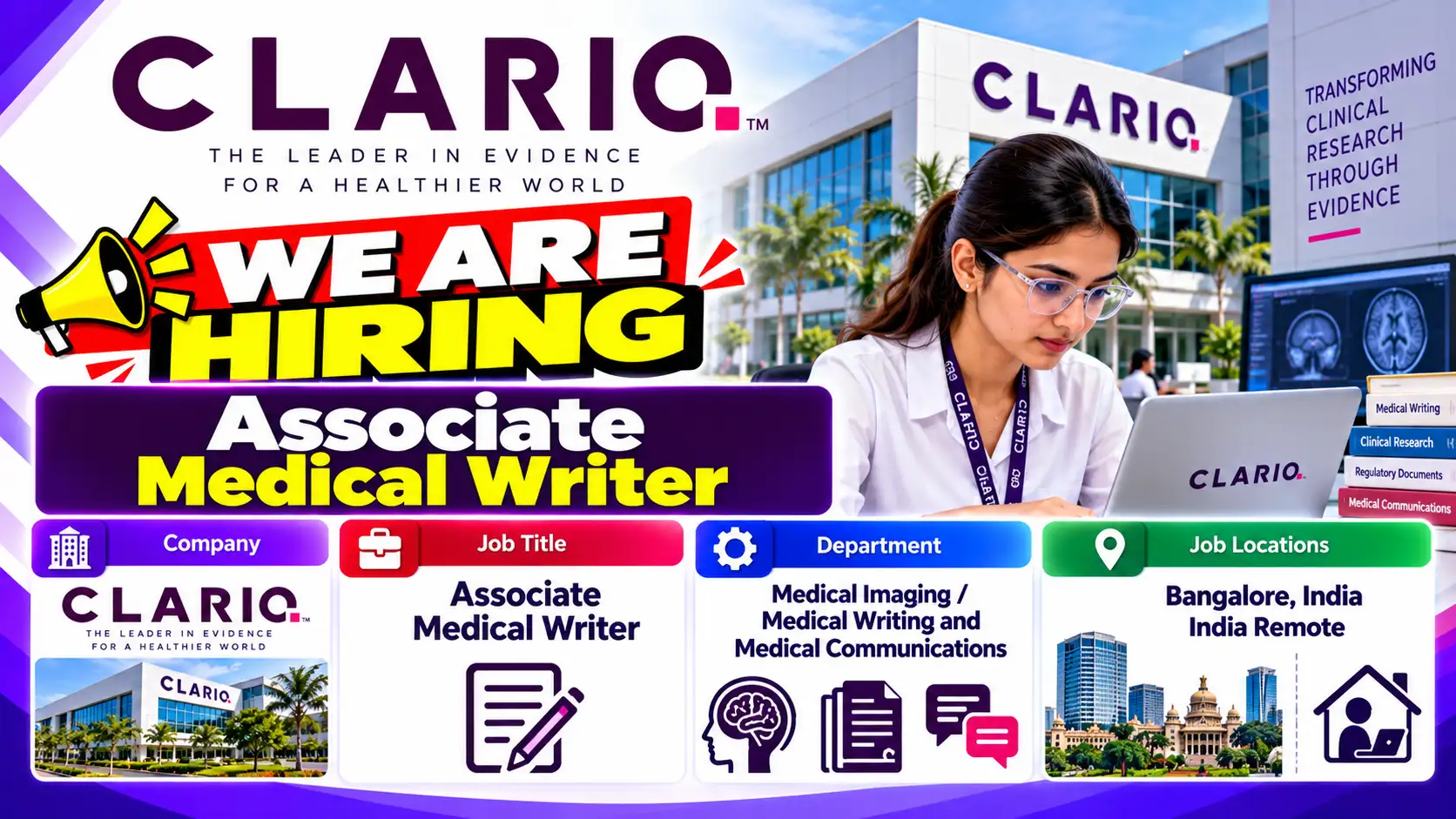 Clario Hiring Associate Medical Writer Remote Jobs