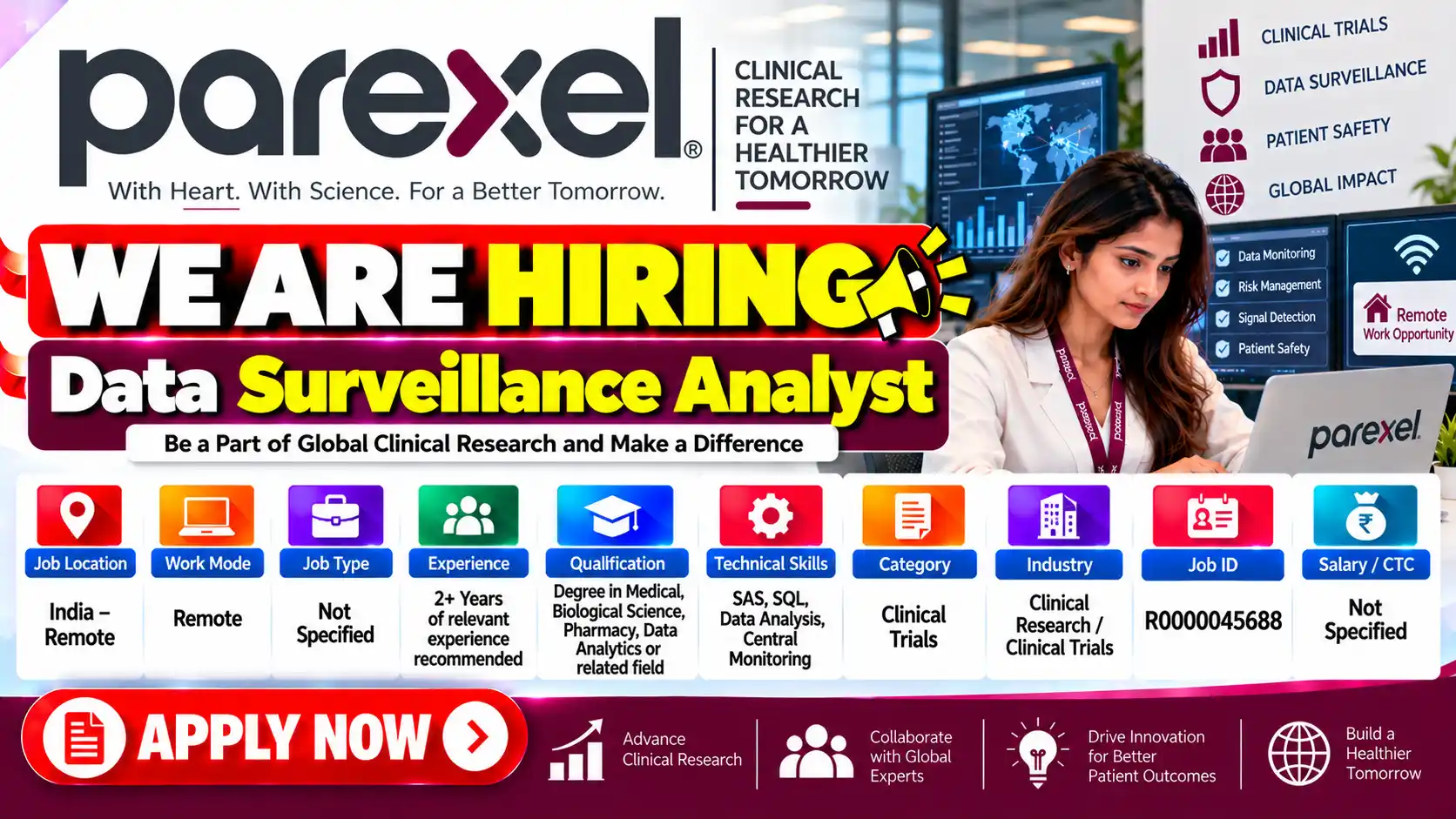 Parexel Hiring Remote Clinical Data Surveillance Job