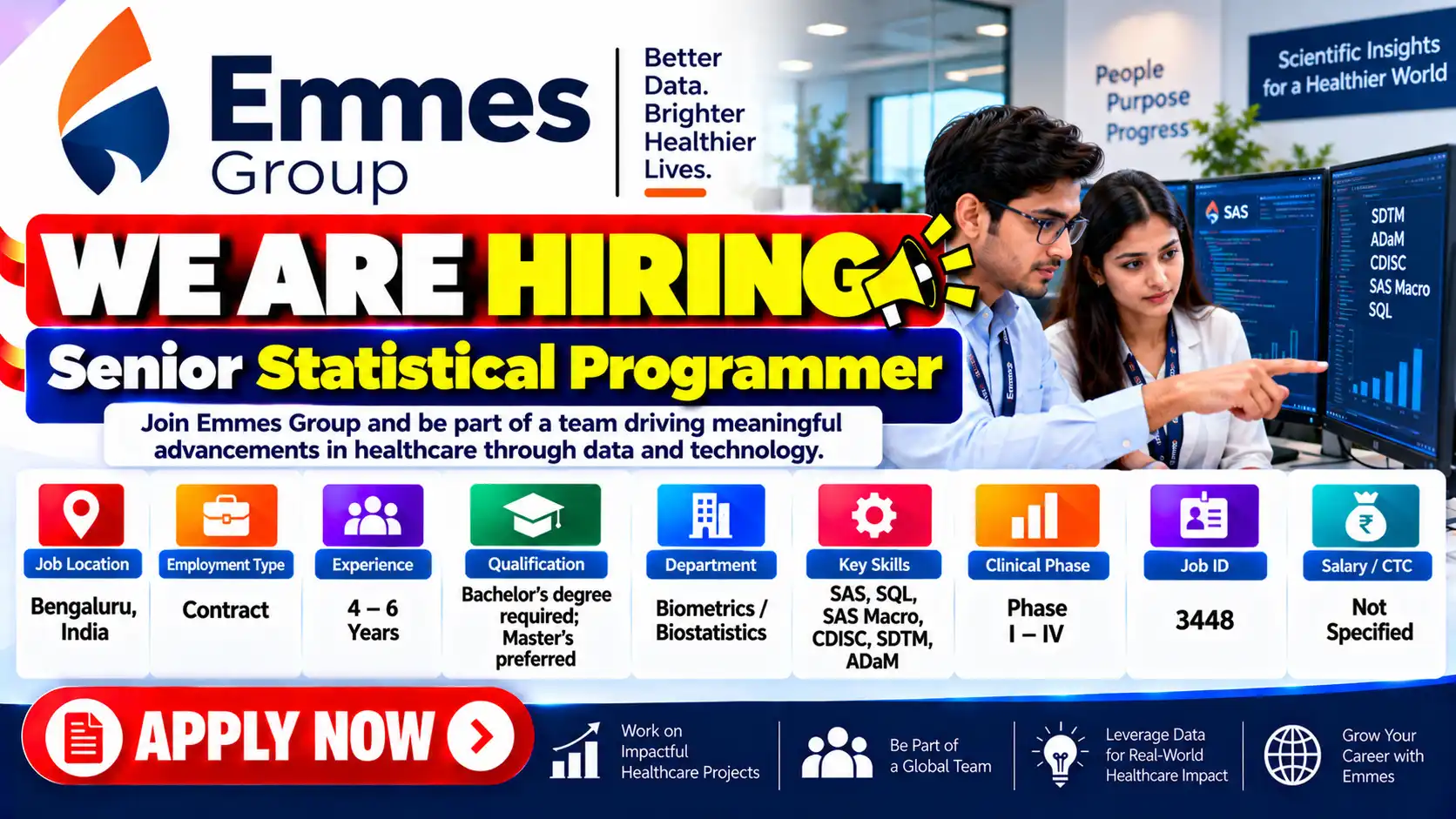 Emmes Group Hiring Statistical Programming Job in Bengaluru
