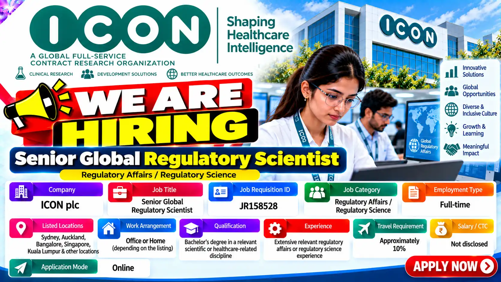 ICON Remote Job Hiring Global Regulatory Scientist