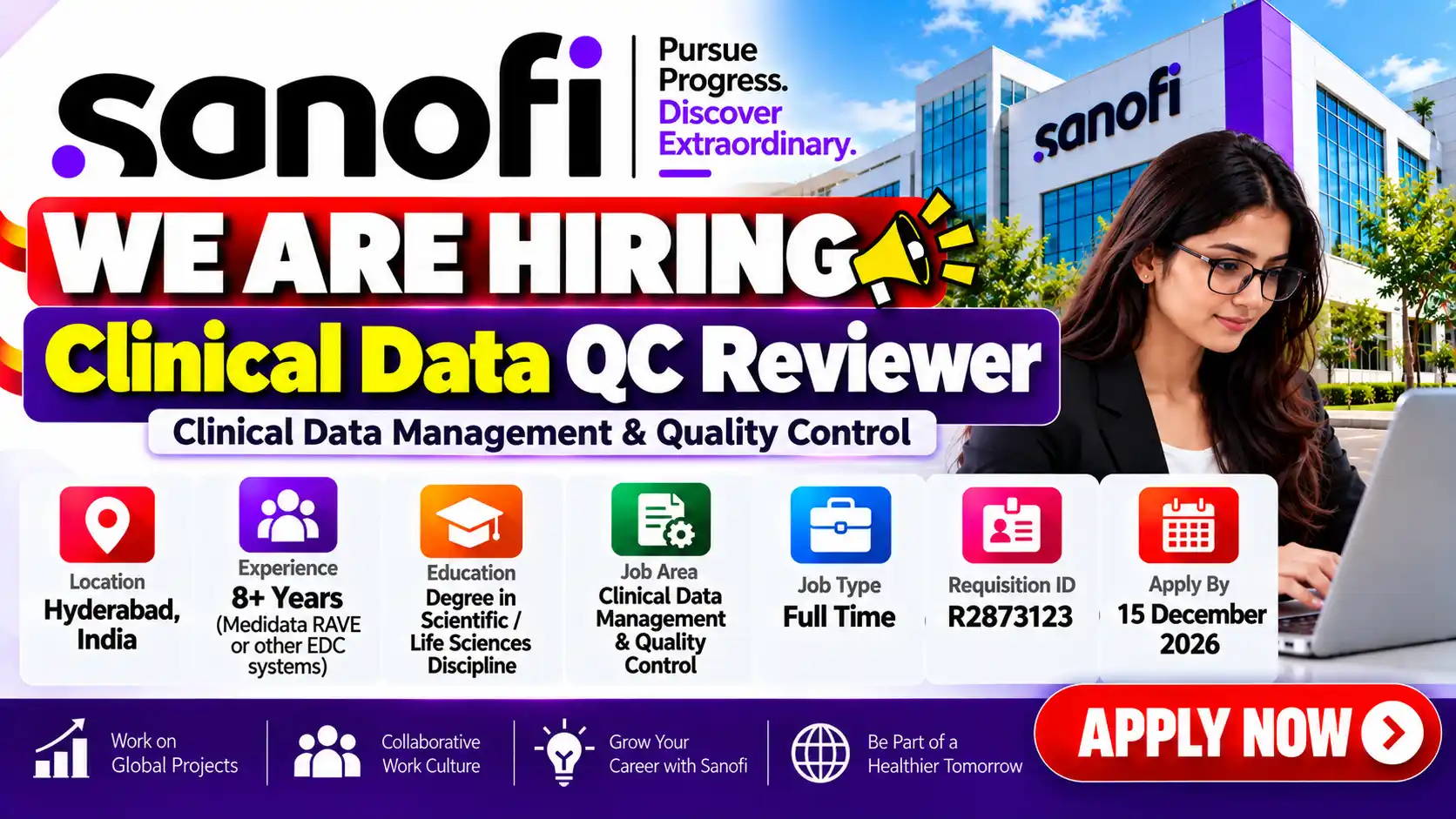 Clinical Data QC Reviewer Job in Hyderabad at Sanofi
