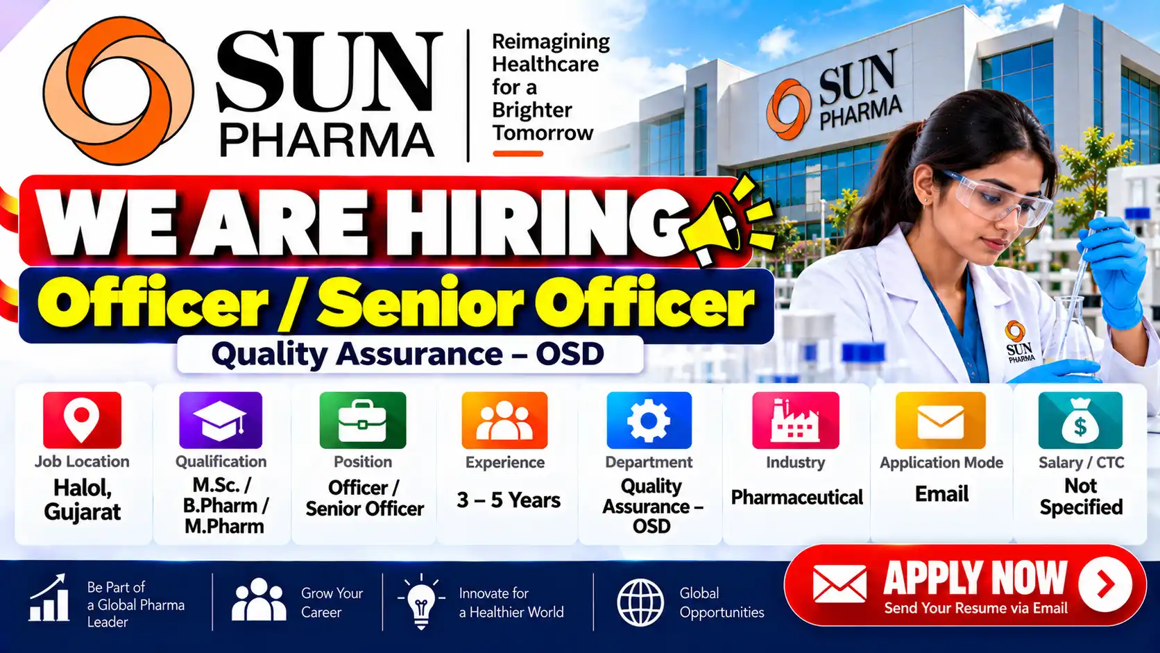 Sun Pharma Hiring QA OSD Officer Jobs