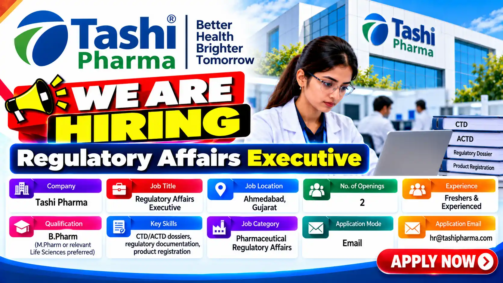 Freshers Hiring Regulatory Affairs Executive Jobs
