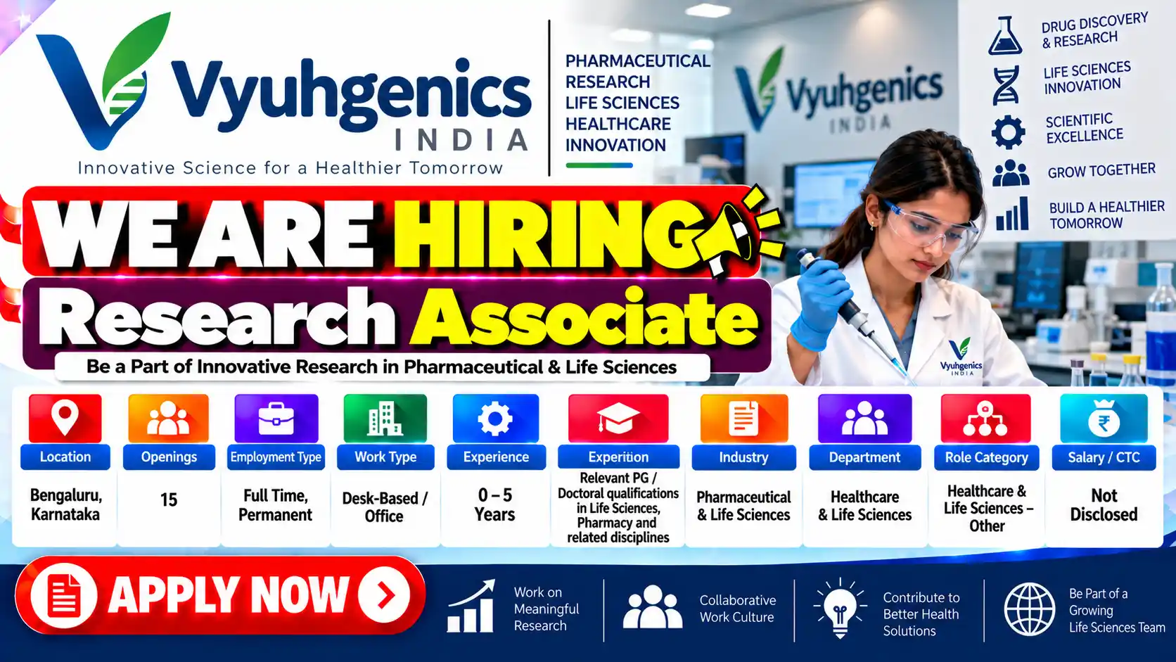 Freshers Hiring Research Associate Job in Bengaluru